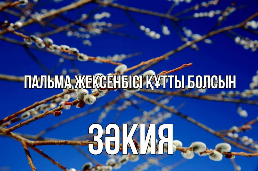 Күн сайын ашық хат с именем, ЗӘКИЯ Пальма жексенбісі құтты болсын верба Онлайн тегін жүктеп алу тілектері бар керемет карта 