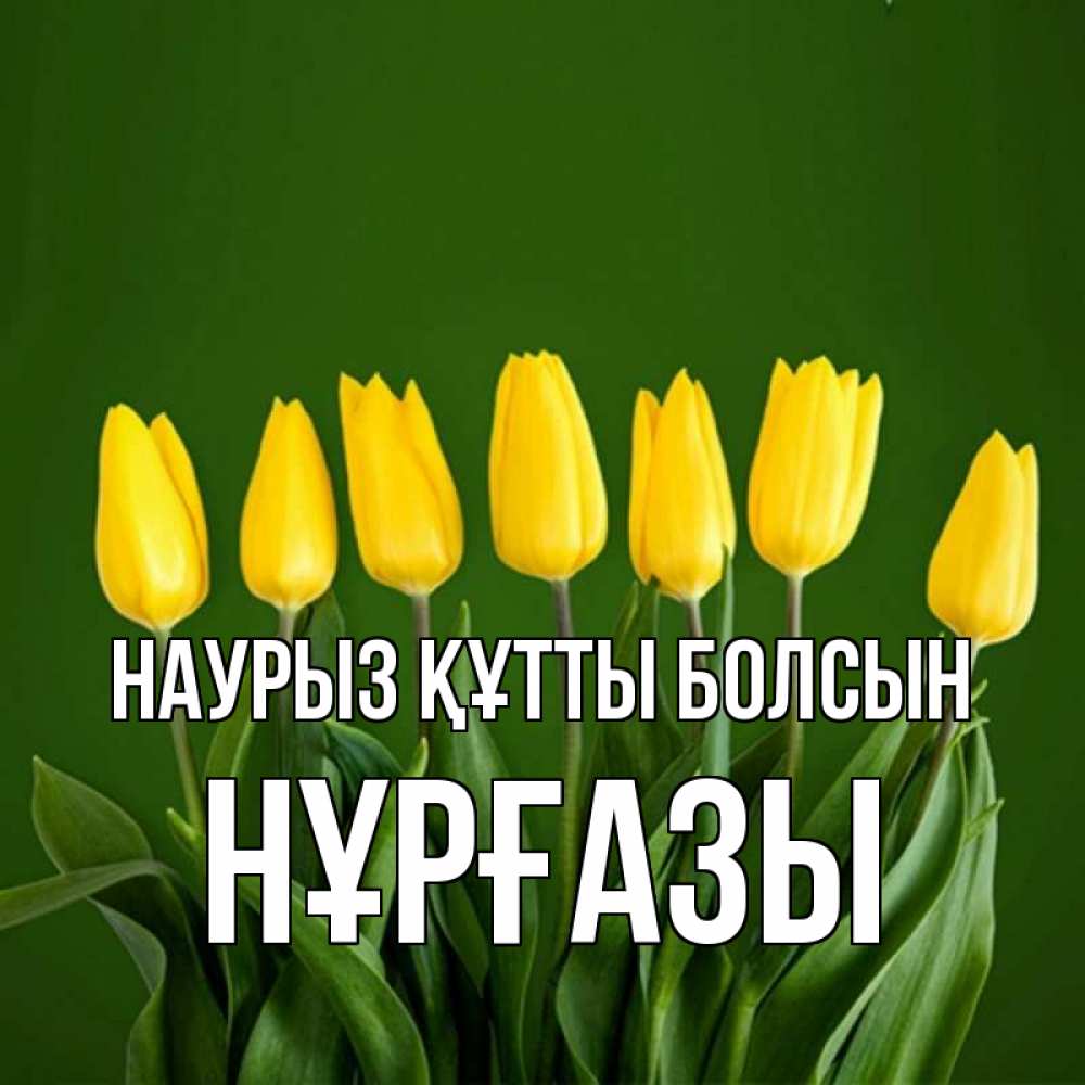 Күн сайын ашық хат с именем, НҰРҒАЗЫ Наурыз құтты болсын желтого цвета 3 Онлайн тегін жүктеп алу тілектері бар керемет карта 