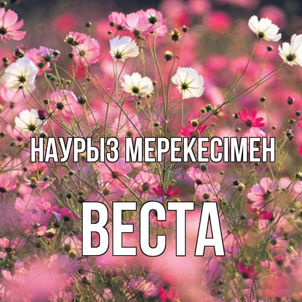 Күн сайын ашық хат с именем, Веста Наурыз мерекесімен красиво 1 Онлайн тегін жүктеп алу тілектері бар керемет карта 