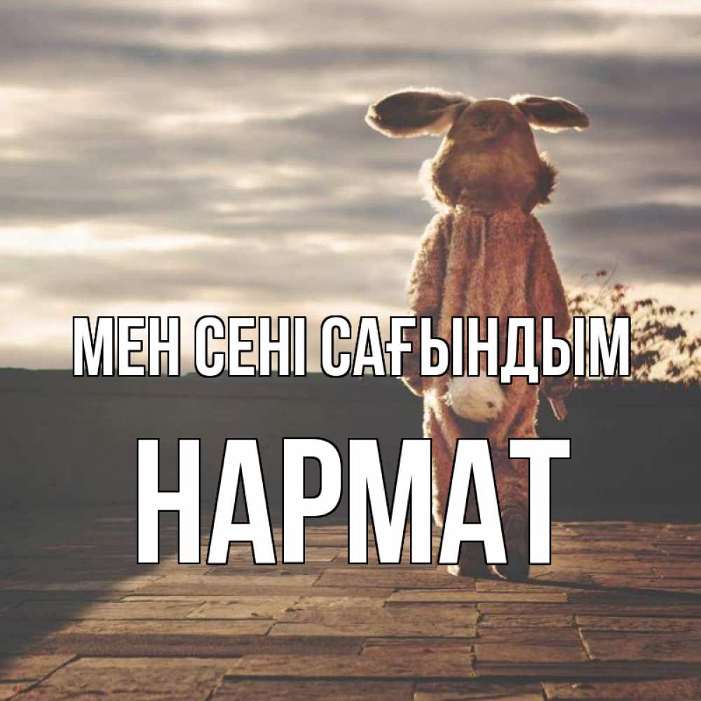 Күн сайын ашық хат с именем, Нармат Мен сені сағындым даже в костюме зайца Онлайн тегін жүктеп алу тілектері бар керемет карта 