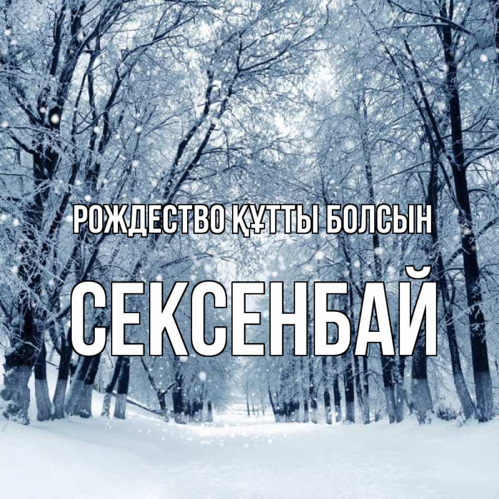 Күн сайын ашық хат с именем, СЕКСЕНБАЙ Рождество құтты болсын снег, лес, парк Онлайн тегін жүктеп алу тілектері бар керемет карта 
