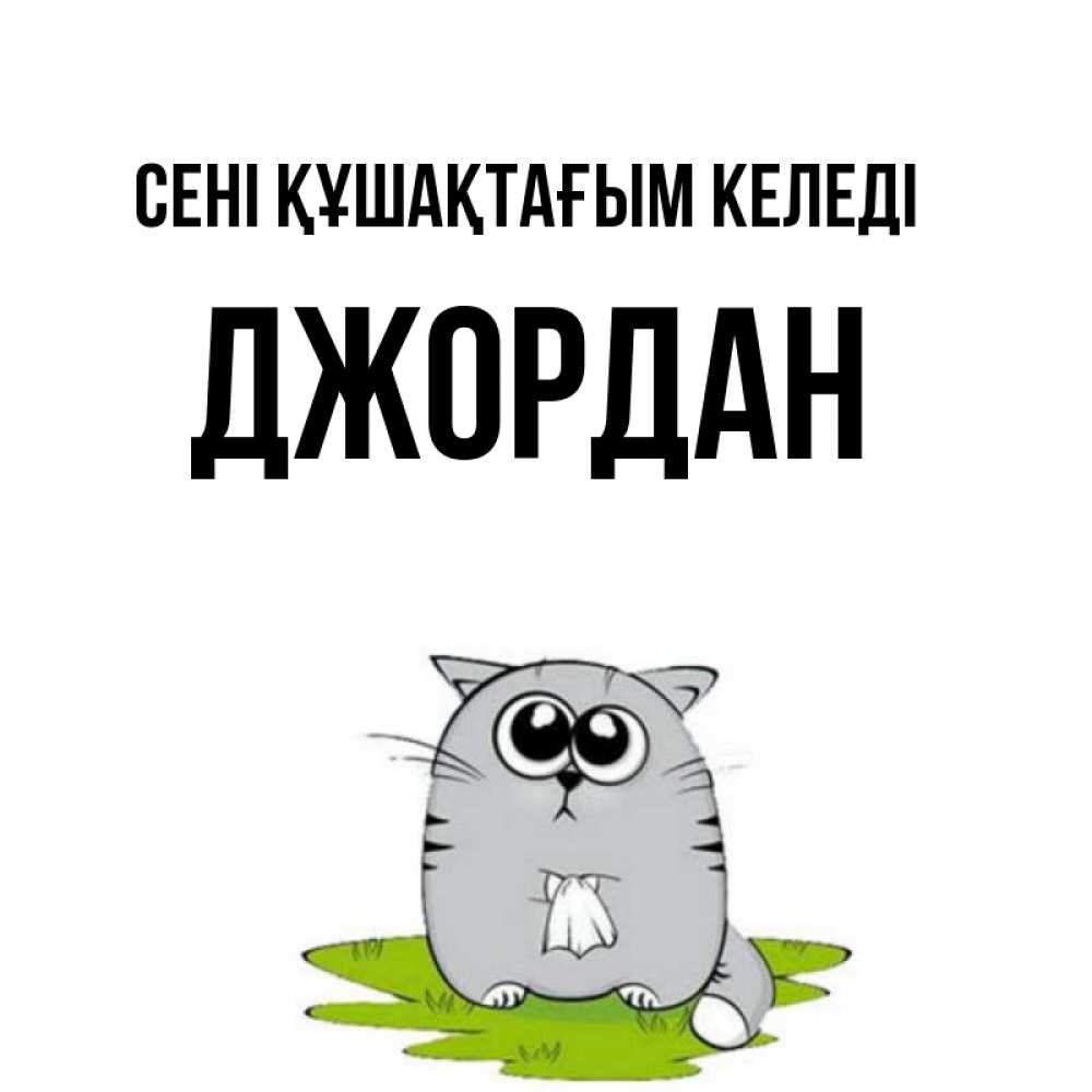 Күн сайын ашық хат с именем, Джордан сені құшақтағым келеді котик теребит платочек сидя на травке Онлайн тегін жүктеп алу тілектері бар керемет карта 