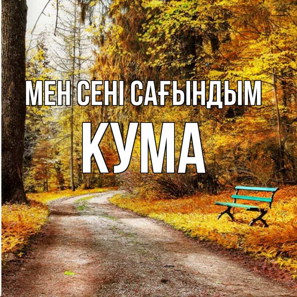 Күн сайын ашық хат с именем, Кума Мен сені сағындым зеленая лавочка и осенний лес Онлайн тегін жүктеп алу тілектері бар керемет карта 