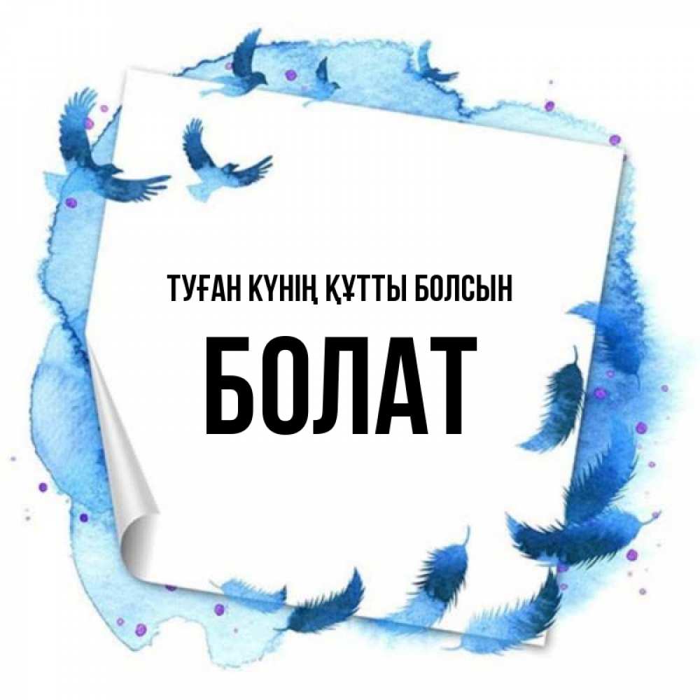 Күн сайын ашық хат с именем, Болат Туған күнің құтты болсын красивые птицы летят Онлайн тегін жүктеп алу тілектері бар керемет карта 