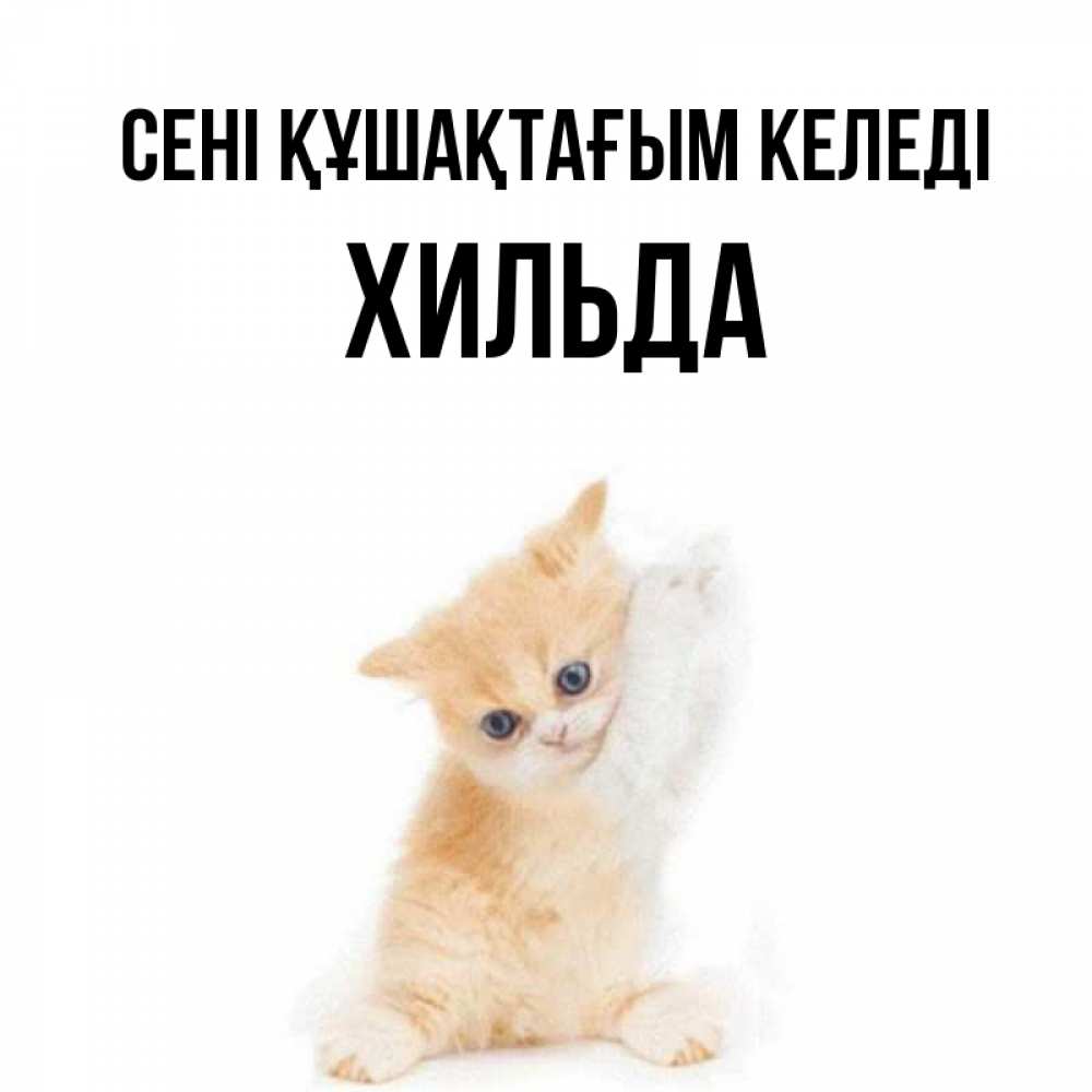 Күн сайын ашық хат с именем, Хильда сені құшақтағым келеді я хочу очень скорее обнимаешек Онлайн тегін жүктеп алу тілектері бар керемет карта 
