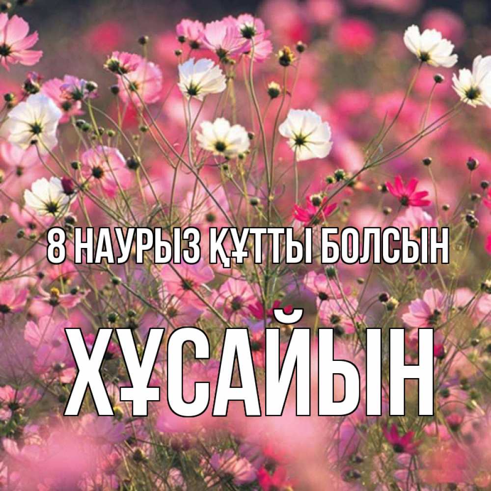 Күн сайын ашық хат с именем, ХҰСАЙЫН 8 наурыз құтты болсын красиво 1 Онлайн тегін жүктеп алу тілектері бар керемет карта 