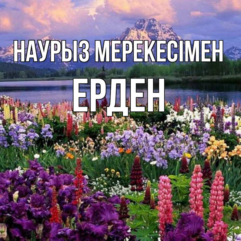 Күн сайын ашық хат с именем, Ерден Наурыз мерекесімен праздник весны наурыз Онлайн тегін жүктеп алу тілектері бар керемет карта 