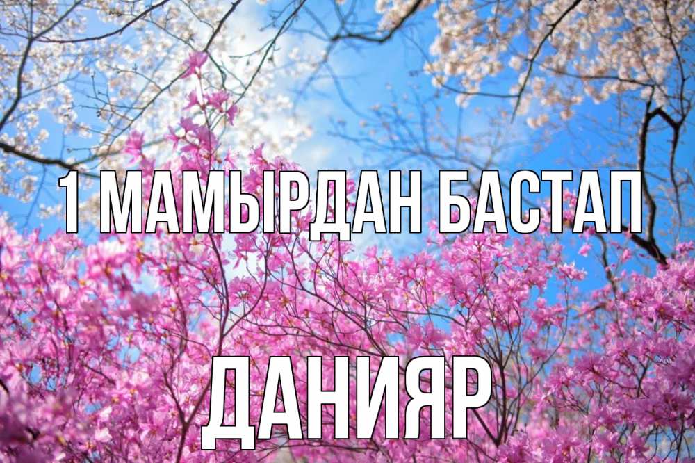 Күн сайын ашық хат с именем, Данияр 1 мамырдан бастап С 1 мая Онлайн тегін жүктеп алу тілектері бар керемет карта 