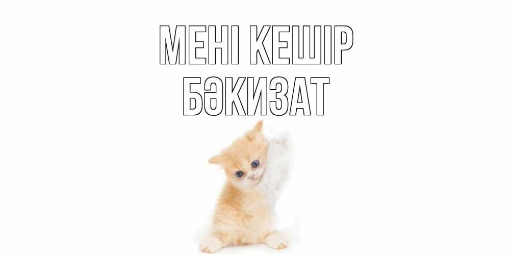 Күн сайын ашық хат с именем, БӘКИЗАТ Мені кешір кот Онлайн тегін жүктеп алу тілектері бар керемет карта 