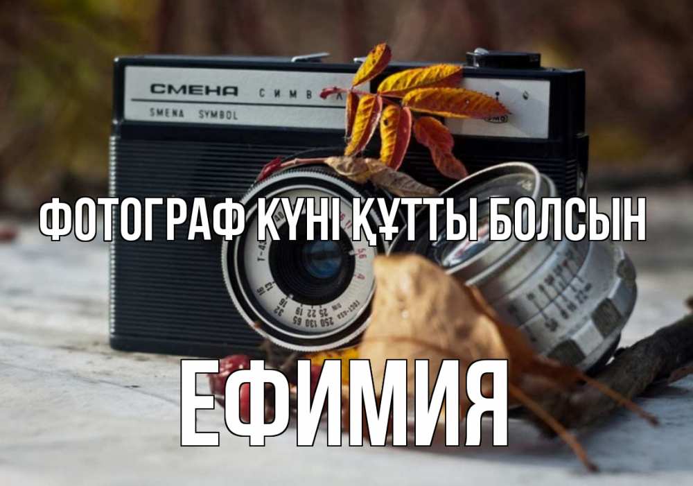 Күн сайын ашық хат с именем, Ефимия Фотограф күні құтты болсын с днем фотографа Онлайн тегін жүктеп алу тілектері бар керемет карта 