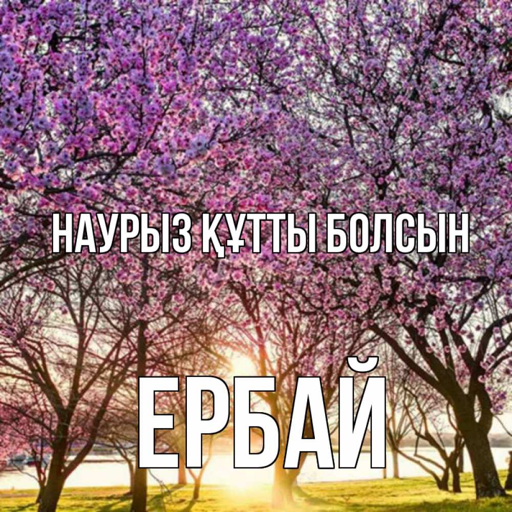 Күн сайын ашық хат с именем, Ербай Наурыз құтты болсын наурыз Онлайн тегін жүктеп алу тілектері бар керемет карта 
