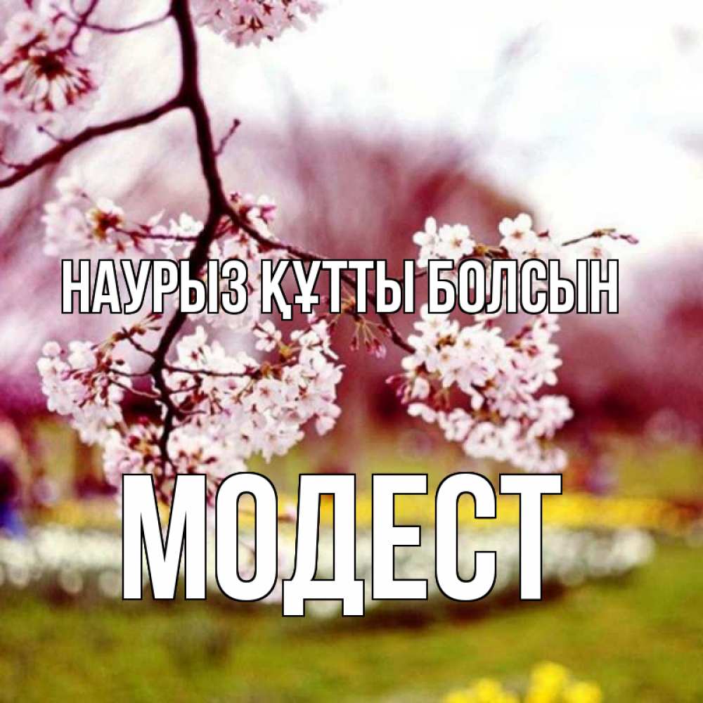 Күн сайын ашық хат с именем, Модест Наурыз құтты болсын яблоня Онлайн тегін жүктеп алу тілектері бар керемет карта 