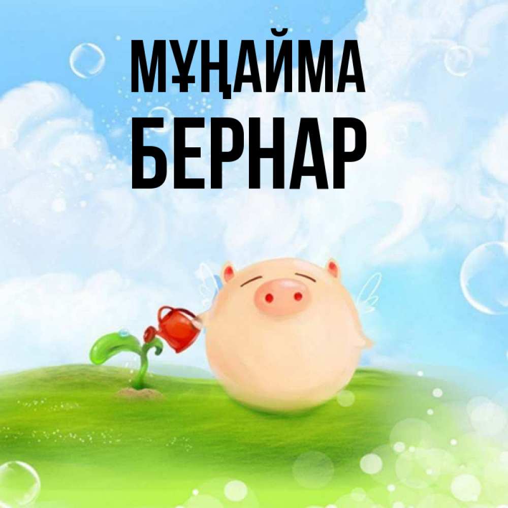 Күн сайын ашық хат с именем, Бернар Мұңайма поливает цветок порося Онлайн тегін жүктеп алу тілектері бар керемет карта 