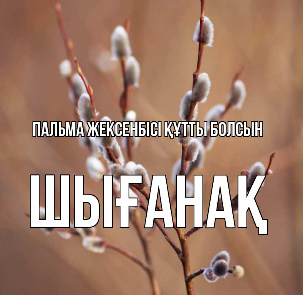 Күн сайын ашық хат с именем, ШЫҒАНАҚ Пальма жексенбісі құтты болсын верба Онлайн тегін жүктеп алу тілектері бар керемет карта 