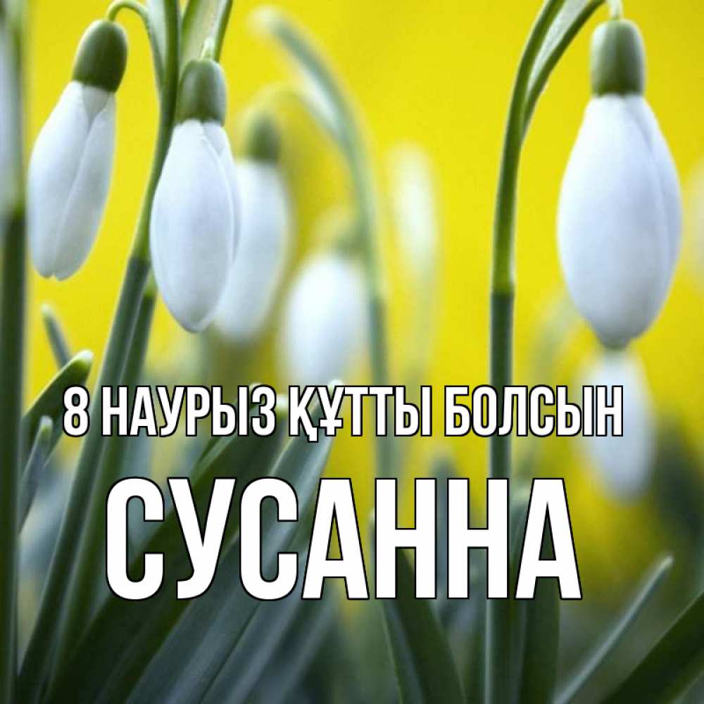 Күн сайын ашық хат с именем, Сусанна 8 наурыз құтты болсын весенние цветы Онлайн тегін жүктеп алу тілектері бар керемет карта 