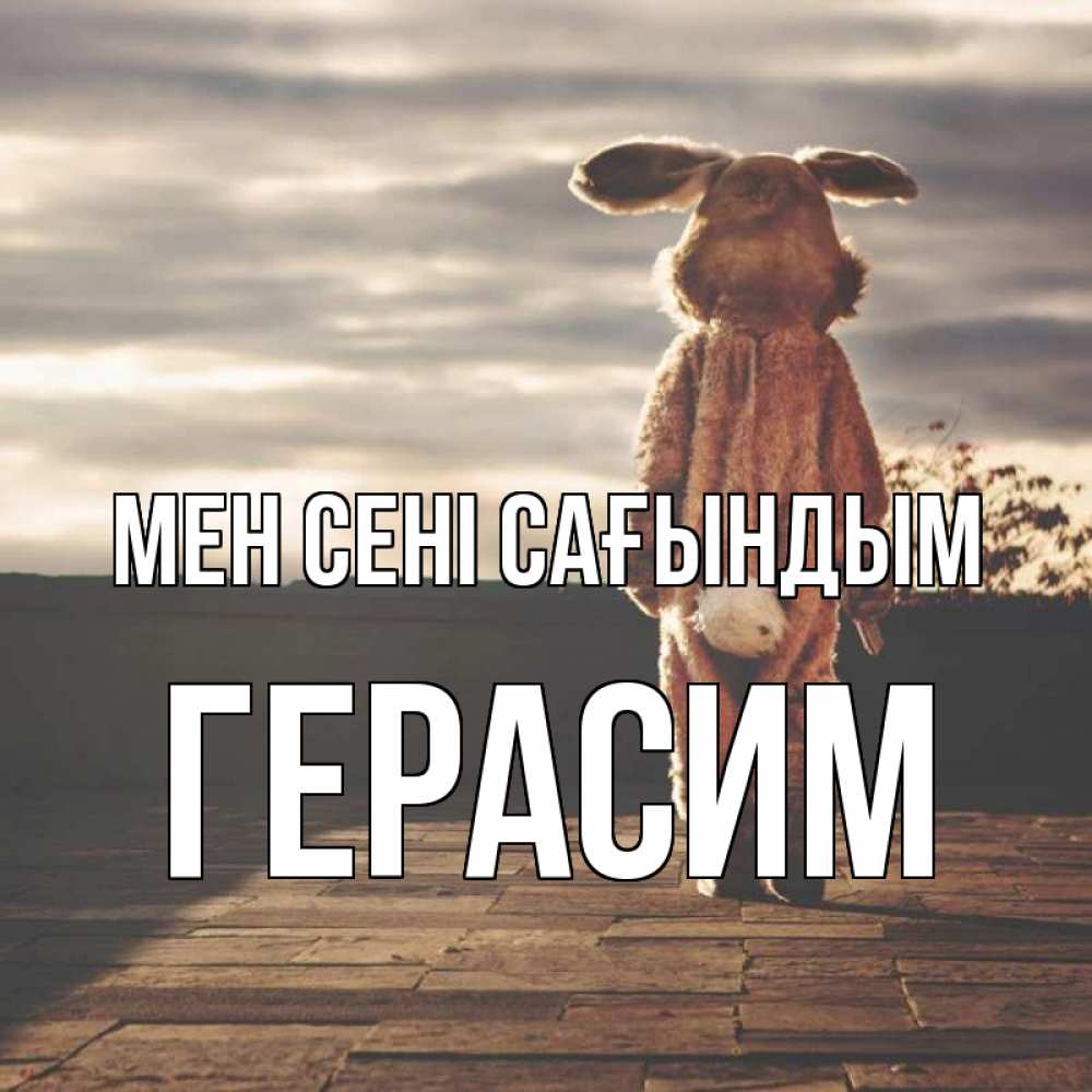 Күн сайын ашық хат с именем, Герасим Мен сені сағындым даже в костюме зайца Онлайн тегін жүктеп алу тілектері бар керемет карта 