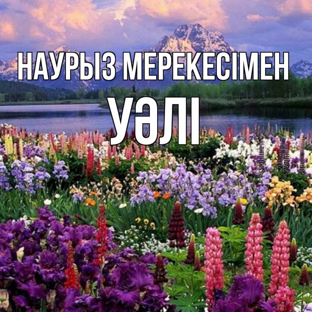 Күн сайын ашық хат с именем, УӘЛІ Наурыз мерекесімен праздник весны наурыз Онлайн тегін жүктеп алу тілектері бар керемет карта 