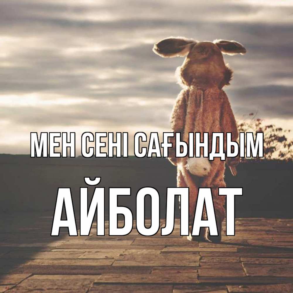 Күн сайын ашық хат с именем, Айболат Мен сені сағындым даже в костюме зайца Онлайн тегін жүктеп алу тілектері бар керемет карта 