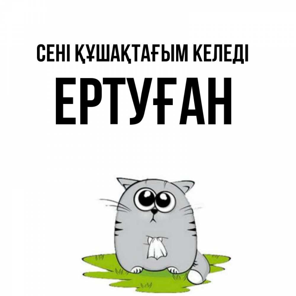 Күн сайын ашық хат с именем, Ертуған сені құшақтағым келеді котик теребит платочек сидя на травке Онлайн тегін жүктеп алу тілектері бар керемет карта 