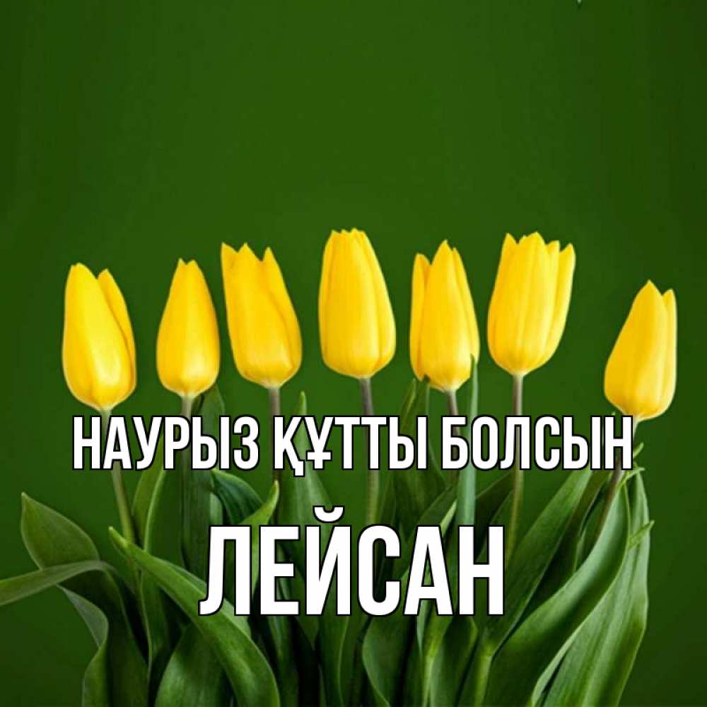 Күн сайын ашық хат с именем, Лейсан Наурыз құтты болсын желтого цвета 3 Онлайн тегін жүктеп алу тілектері бар керемет карта 