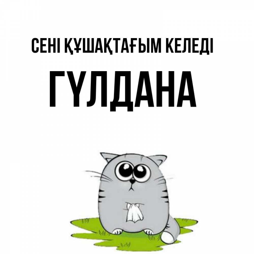Күн сайын ашық хат с именем, ГҮЛДАНА сені құшақтағым келеді котик теребит платочек сидя на травке Онлайн тегін жүктеп алу тілектері бар керемет карта 