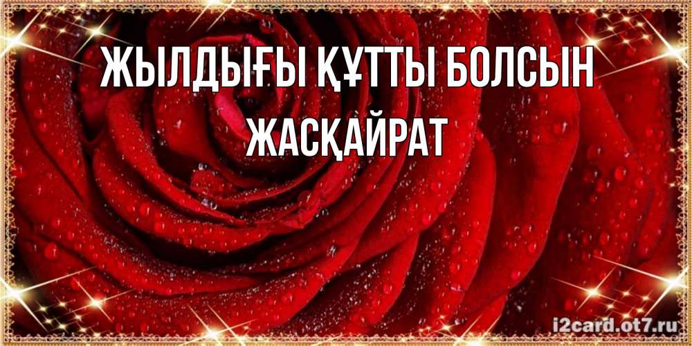 Күн сайын ашық хат с именем, Жасқайрат Жылдығы құтты болсын роса на розе блестящая в лучах солнца Онлайн тегін жүктеп алу тілектері бар керемет карта 