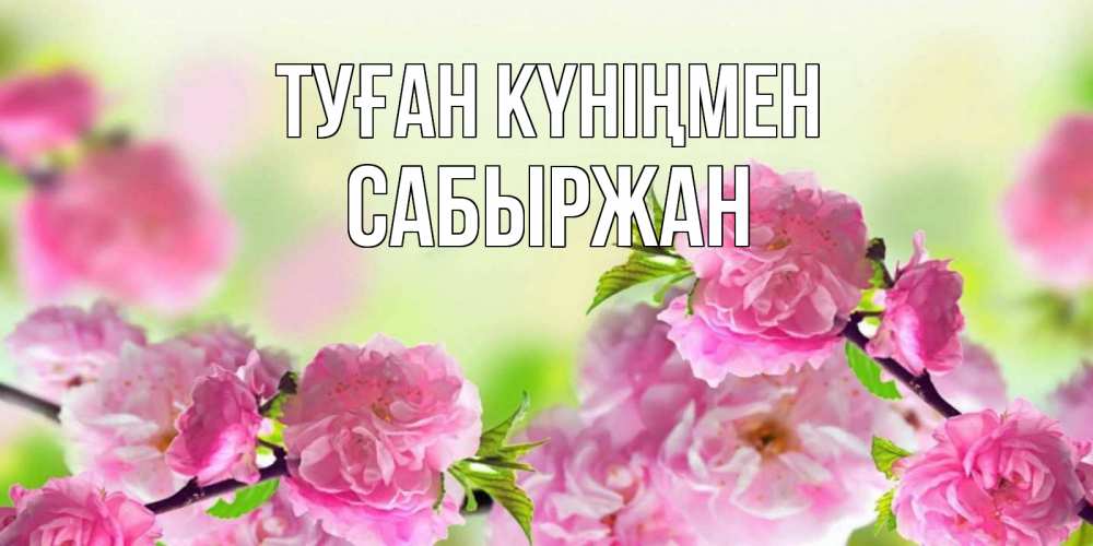 Күн сайын ашық хат с именем, САБЫРЖАН Туған күніңмен веточки с цветками Онлайн тегін жүктеп алу тілектері бар керемет карта 