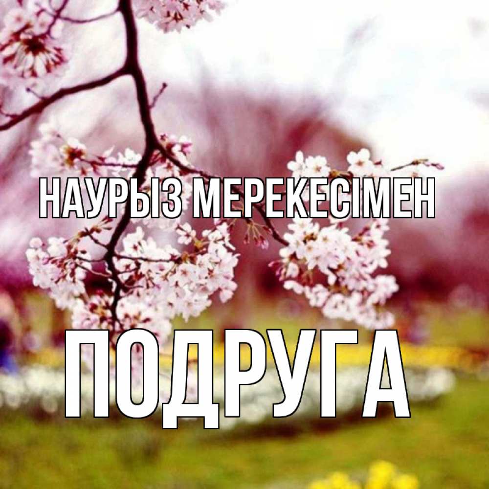 Күн сайын ашық хат с именем, Подруга Наурыз мерекесімен яблоня Онлайн тегін жүктеп алу тілектері бар керемет карта 