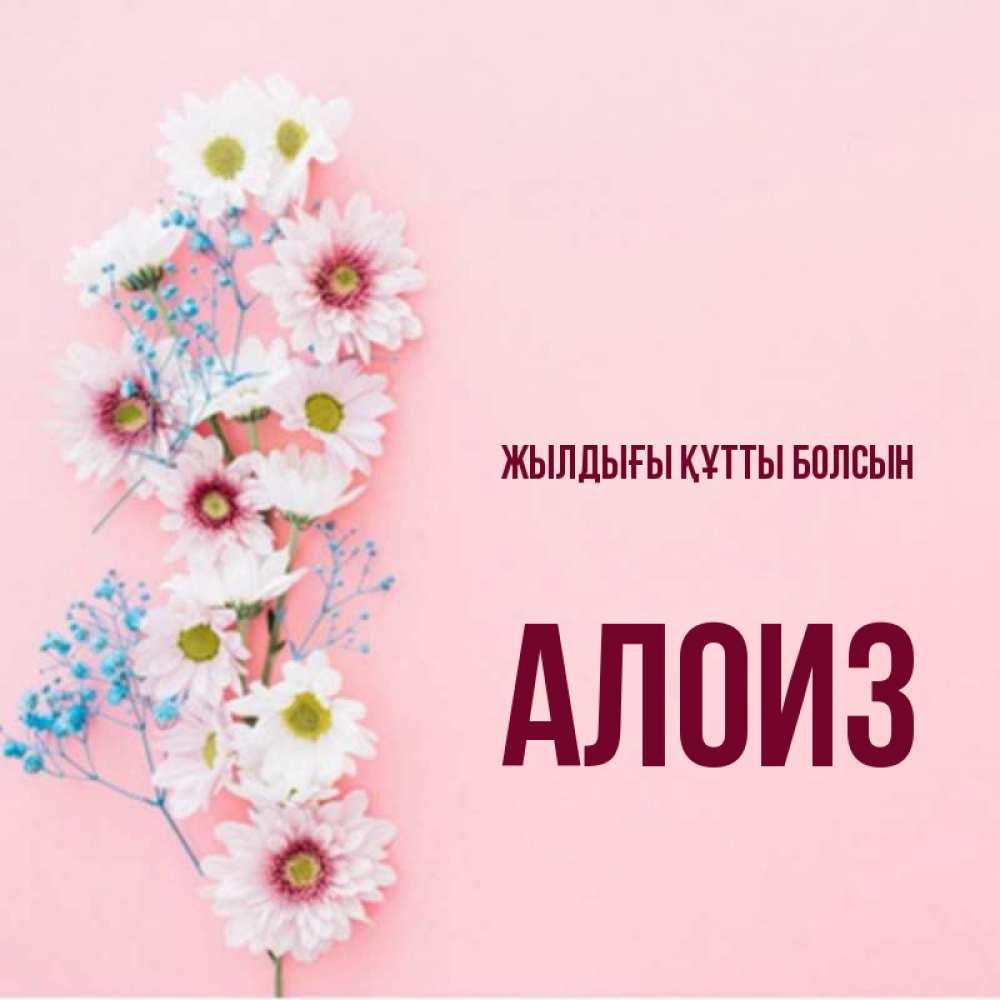 Күн сайын ашық хат с именем, Алоиз Жылдығы құтты болсын Родная моя с днем рождения тебя картинка с цветами белыми и голубыми Онлайн тегін жүктеп алу тілектері бар керемет карта 