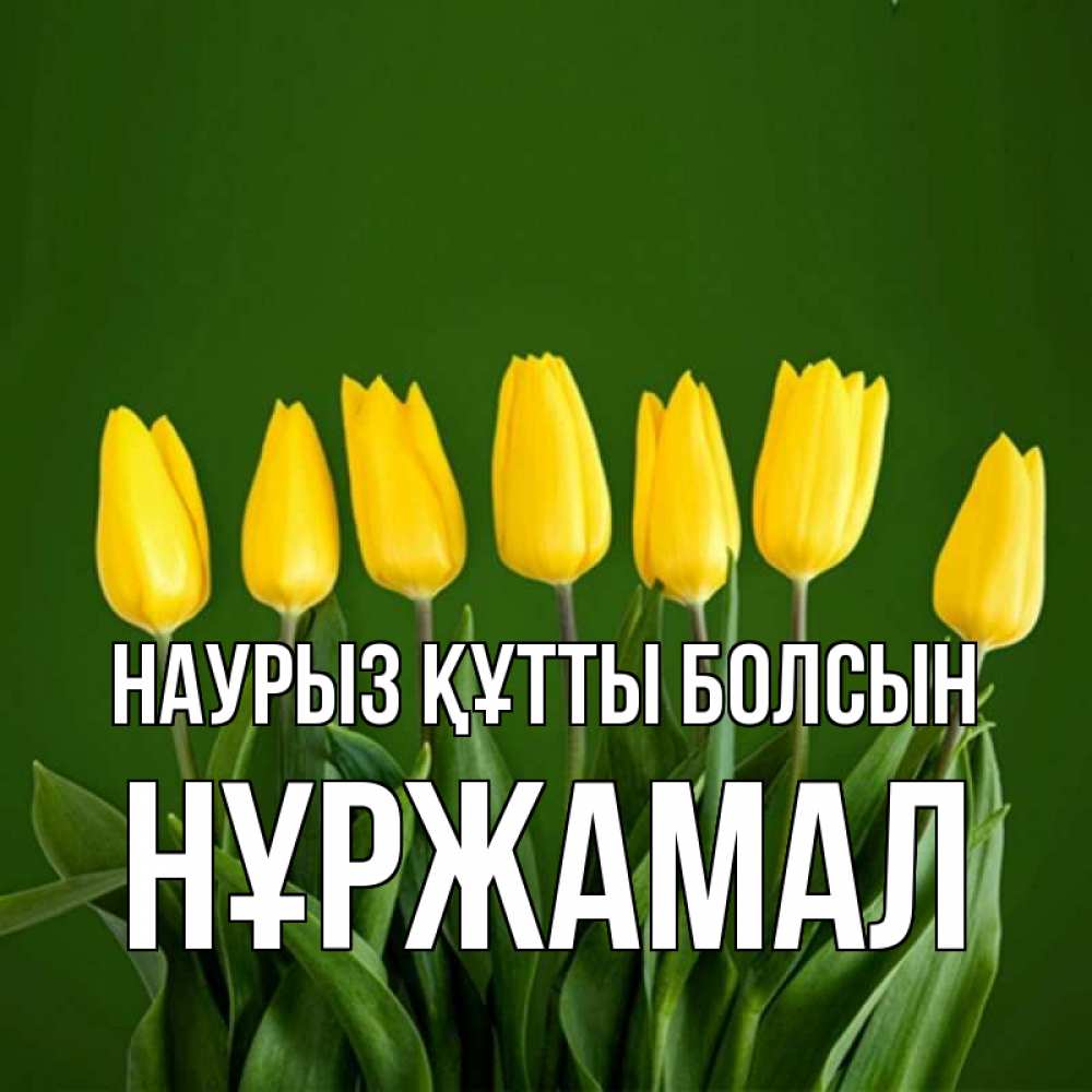 Күн сайын ашық хат с именем, НҰРЖАМАЛ Наурыз құтты болсын желтого цвета 3 Онлайн тегін жүктеп алу тілектері бар керемет карта 