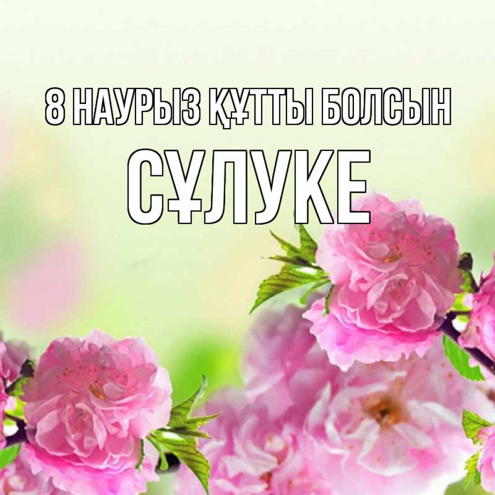 Күн сайын ашық хат с именем, СҰЛУКЕ 8 наурыз құтты болсын цветы Онлайн тегін жүктеп алу тілектері бар керемет карта 