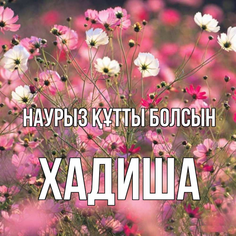 Күн сайын ашық хат с именем, ХАДИША Наурыз құтты болсын красиво 1 Онлайн тегін жүктеп алу тілектері бар керемет карта 