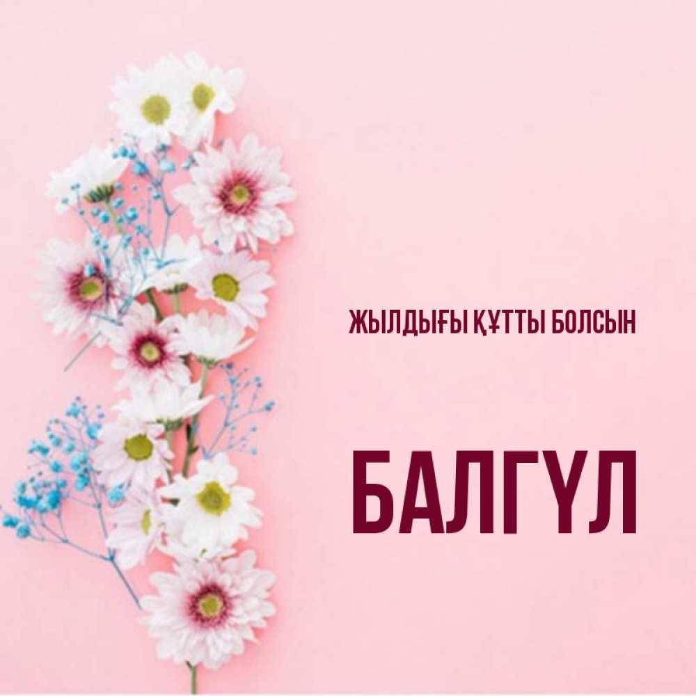 Күн сайын ашық хат с именем, БАЛГҮЛ Жылдығы құтты болсын Родная моя с днем рождения тебя картинка с цветами белыми и голубыми Онлайн тегін жүктеп алу тілектері бар керемет карта 