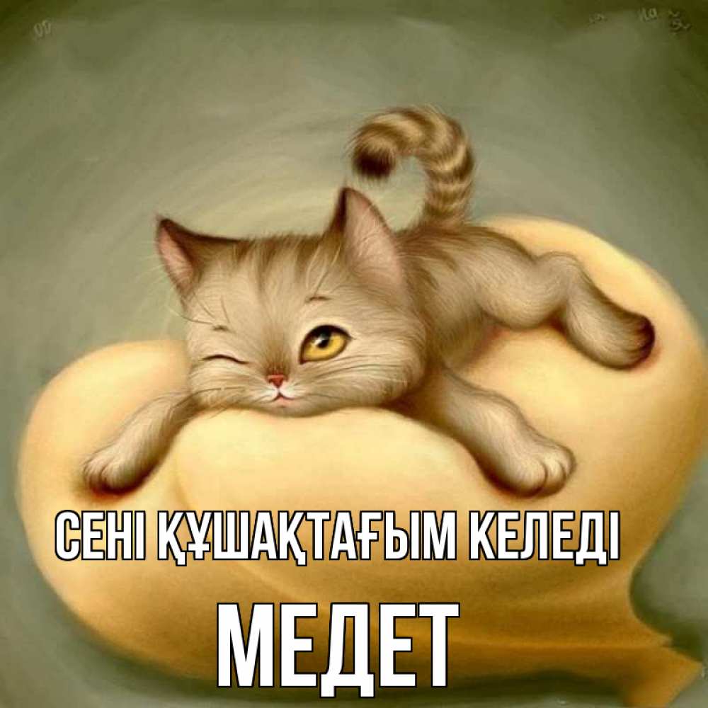 Күн сайын ашық хат с именем, МЕДЕТ сені құшақтағым келеді кошечка Онлайн тегін жүктеп алу тілектері бар керемет карта 