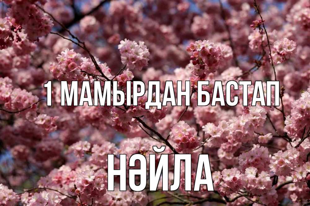 Күн сайын ашық хат с именем, НӘЙЛА 1 мамырдан бастап С 1 мая Онлайн тегін жүктеп алу тілектері бар керемет карта 