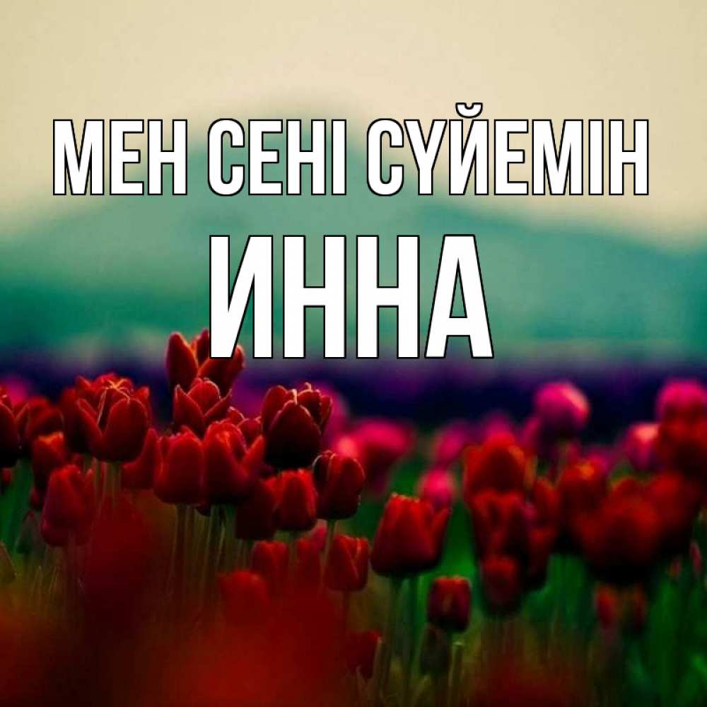 Күн сайын ашық хат с именем, Инна Мен сені сүйемін тюльпаны 4 Онлайн тегін жүктеп алу тілектері бар керемет карта 
