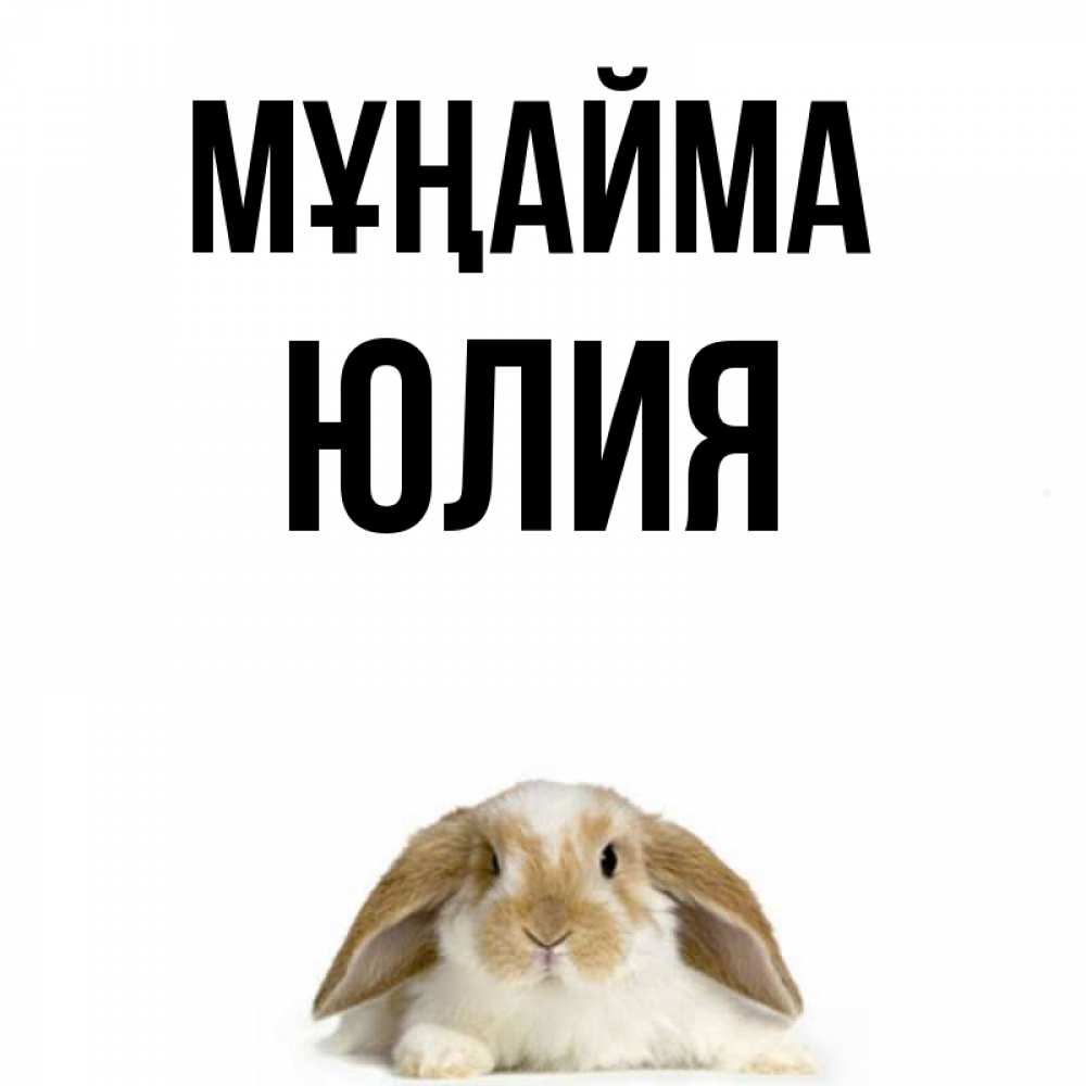 Күн сайын ашық хат с именем, Юлия Мұңайма коричнево белый заяц с большими ушками Онлайн тегін жүктеп алу тілектері бар керемет карта 