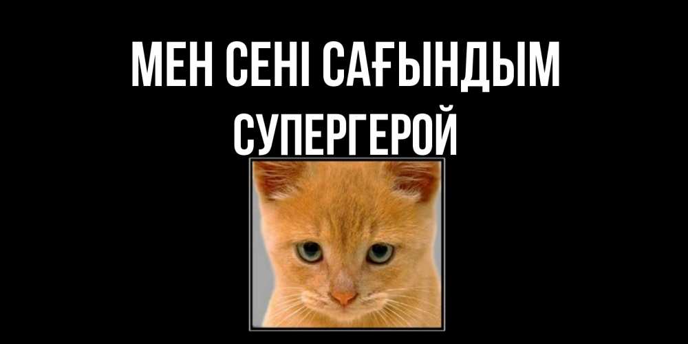 Күн сайын ашық хат с именем, Супергерой Мен сені сағындым открытки рыжий котенок скучает по тебе Онлайн тегін жүктеп алу тілектері бар керемет карта 