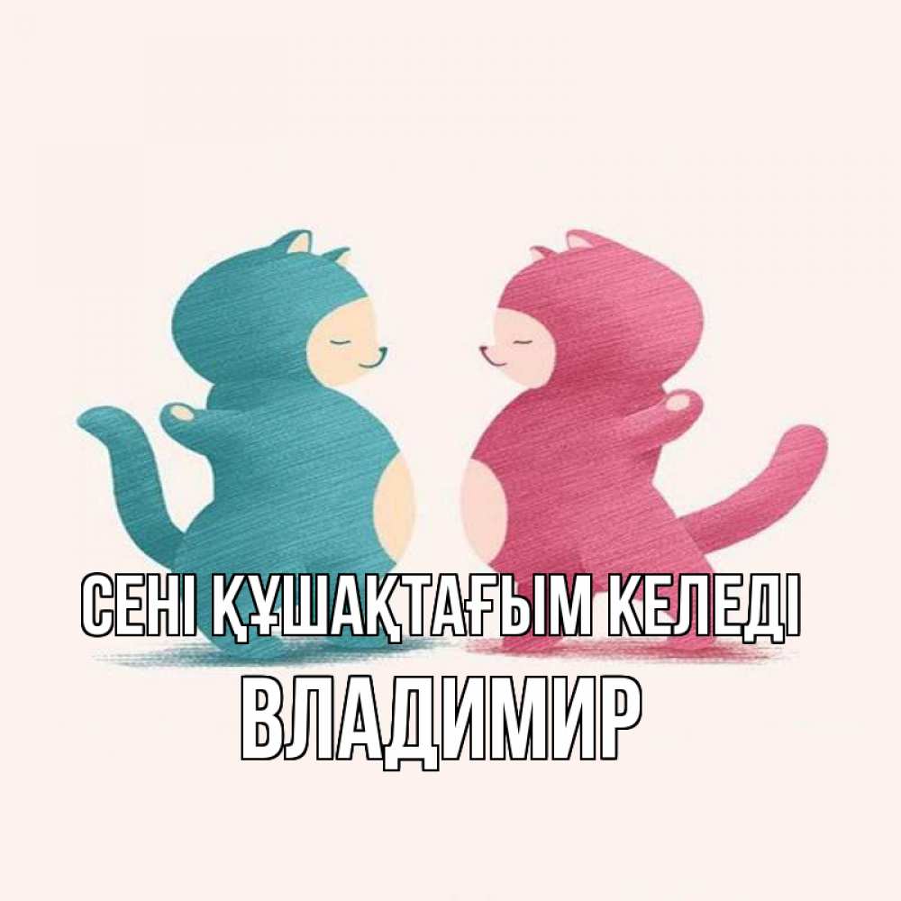 Күн сайын ашық хат с именем, Владимир сені құшақтағым келеді пузики и котики Онлайн тегін жүктеп алу тілектері бар керемет карта 