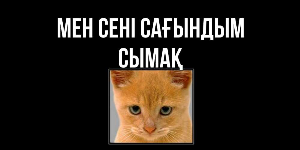 Күн сайын ашық хат с именем, СЫМАҚ Мен сені сағындым открытки рыжий котенок скучает по тебе Онлайн тегін жүктеп алу тілектері бар керемет карта 