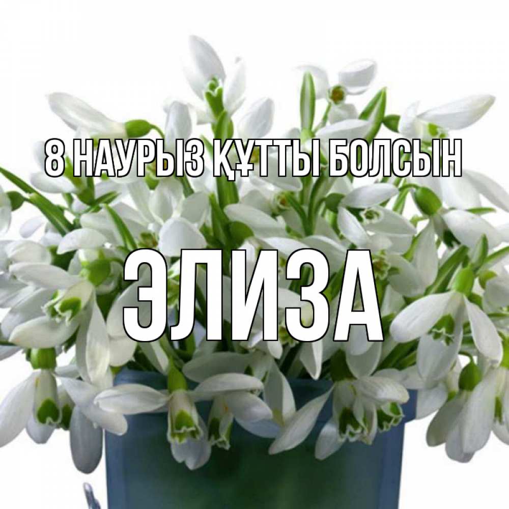 Күн сайын ашық хат с именем, Элиза 8 наурыз құтты болсын цветы к международному женскому дню Онлайн тегін жүктеп алу тілектері бар керемет карта 
