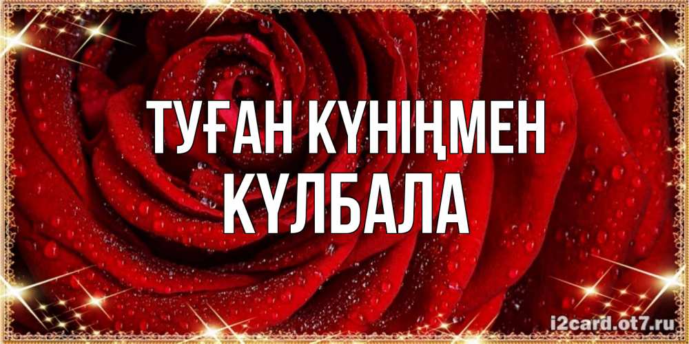 Күн сайын ашық хат с именем, Күлбала Туған күніңмен роса на розе блестящая в лучах солнца Онлайн тегін жүктеп алу тілектері бар керемет карта 