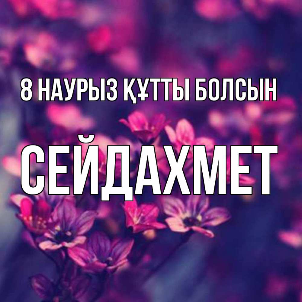 Күн сайын ашық хат с именем, СЕЙДАХМЕТ 8 наурыз құтты болсын небольшие цветы 1 Онлайн тегін жүктеп алу тілектері бар керемет карта 