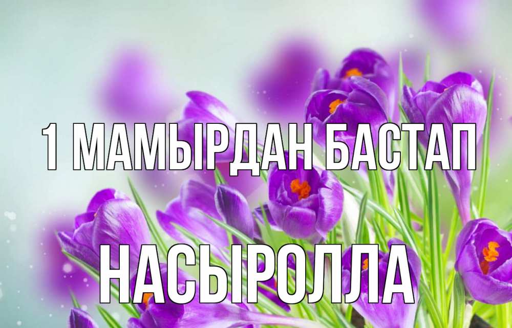 Күн сайын ашық хат с именем, Насыролла 1 мамырдан бастап 1 мая Онлайн тегін жүктеп алу тілектері бар керемет карта 