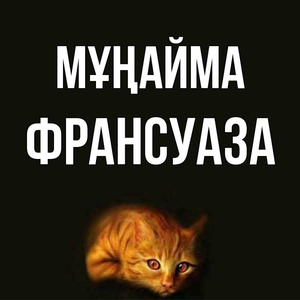 Күн сайын ашық хат с именем, Франсуаза Мұңайма лежащий кот в темноте Онлайн тегін жүктеп алу тілектері бар керемет карта 