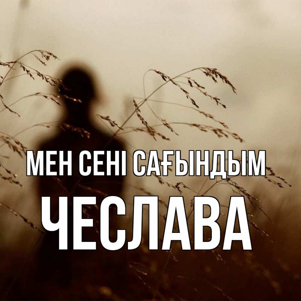 Күн сайын ашық хат с именем, Чеслава Мен сені сағындым силуэт девушки Онлайн тегін жүктеп алу тілектері бар керемет карта 