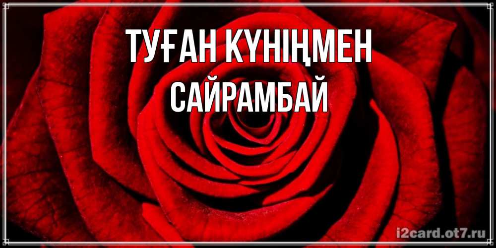 Күн сайын ашық хат с именем, САЙРАМБАЙ Туған күніңмен алая роза Онлайн тегін жүктеп алу тілектері бар керемет карта 