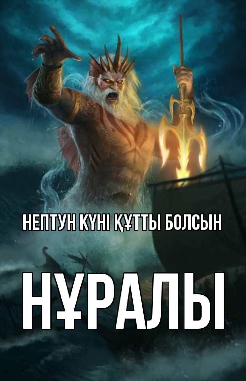 Күн сайын ашық хат с именем, НҰРАЛЫ нептун күні құтты болсын с днем Нептуна Онлайн тегін жүктеп алу тілектері бар керемет карта 
