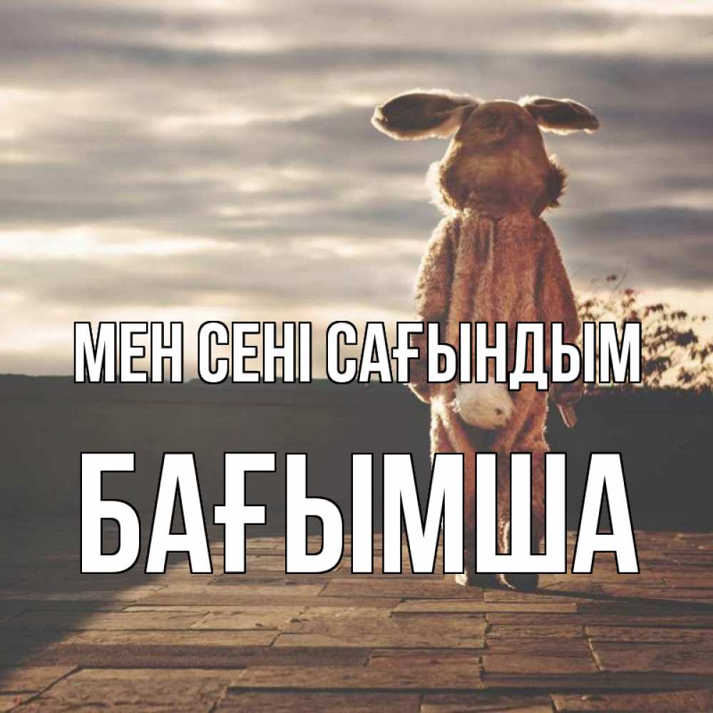 Күн сайын ашық хат с именем, БАҒЫМША Мен сені сағындым даже в костюме зайца Онлайн тегін жүктеп алу тілектері бар керемет карта 