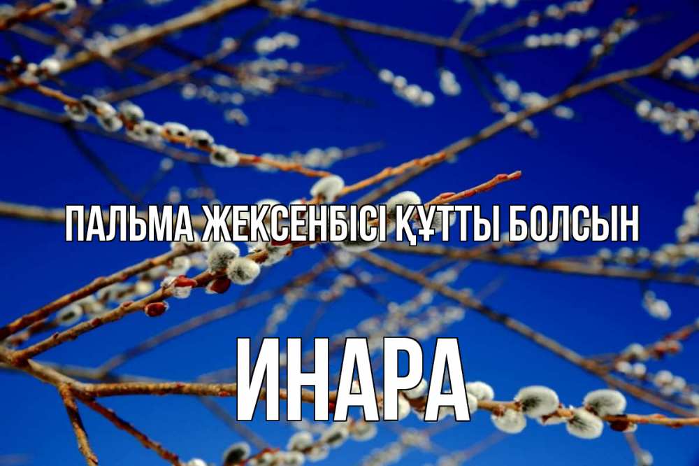 Күн сайын ашық хат с именем, Инара Пальма жексенбісі құтты болсын верба Онлайн тегін жүктеп алу тілектері бар керемет карта 